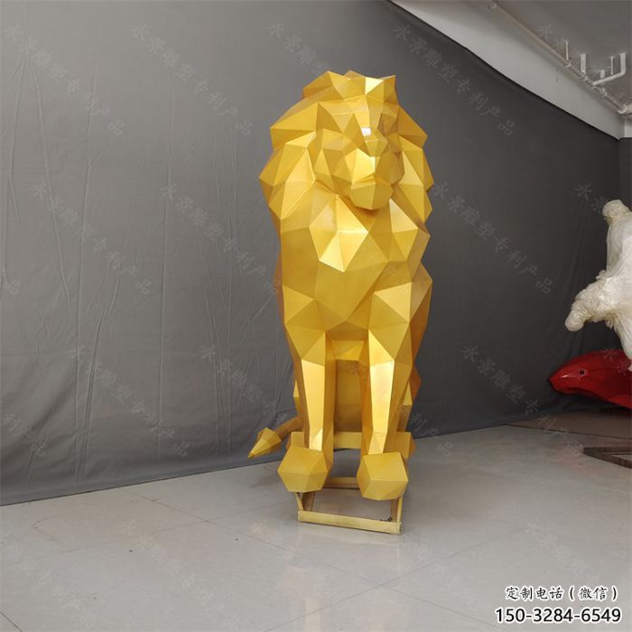 切面獅子雕塑承接，鍛造工藝，不銹鋼獅子雕塑訂做