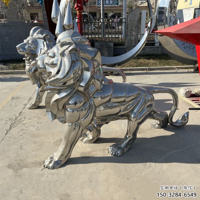 獅子雕塑工廠，鏡面拋光藝術，不銹鋼獅子雕塑供應