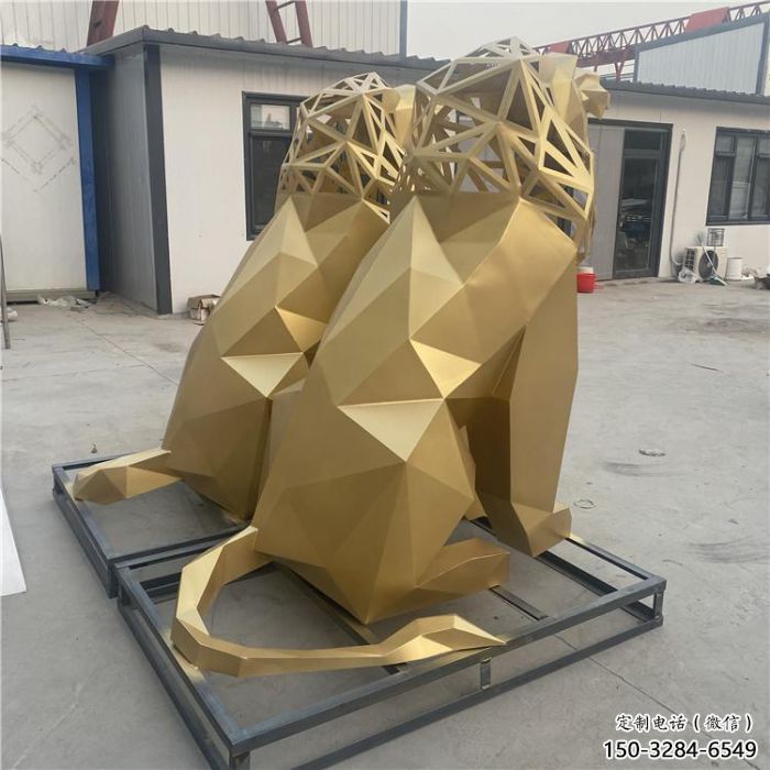 景觀獅子雕塑制造，歐式風(fēng)格，不銹鋼獅子雕塑定價(jià)