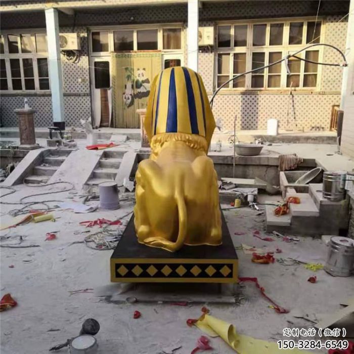 彩繪獅子雕塑定做，城區(qū)小品，抽象獅子人獸雕塑定價(jià)