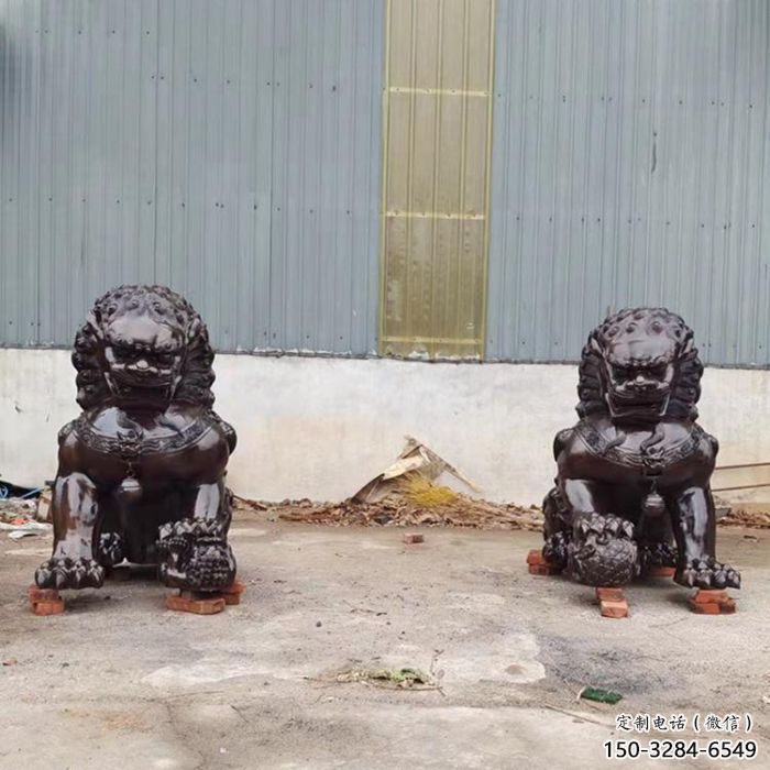 黃銅獅子雕塑制造商，城市雕塑，大型蹲獅雕塑制作