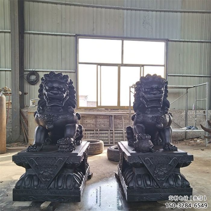 獅子雕塑擺件，動(dòng)物擺件，景觀蹲獅雕塑選定