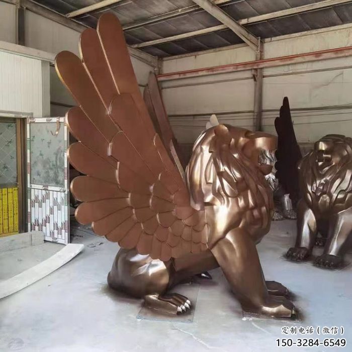 景觀獅子雕塑造型選用，美陳雕塑，抽象飛獅雕塑標準