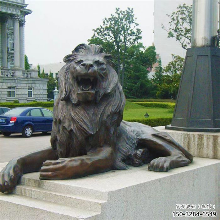 獅子雕塑定制，小區(qū)雕塑，建筑趴獅雕塑提供