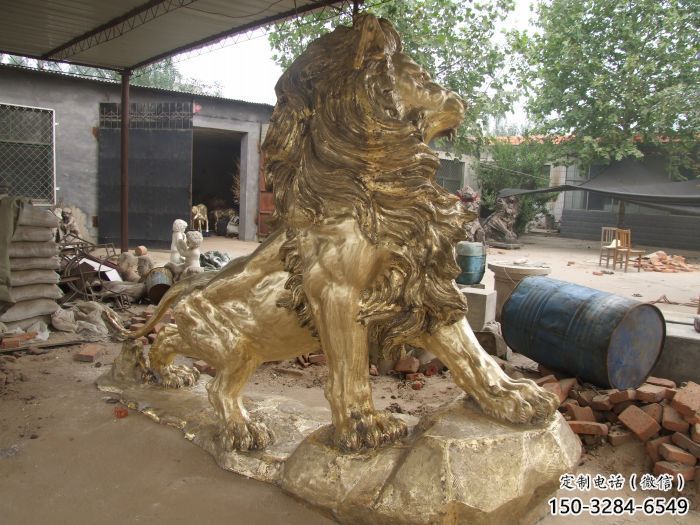 純銅仿古獅子雕塑，動物雕塑，大型走獅雕塑標(biāo)準(zhǔn)