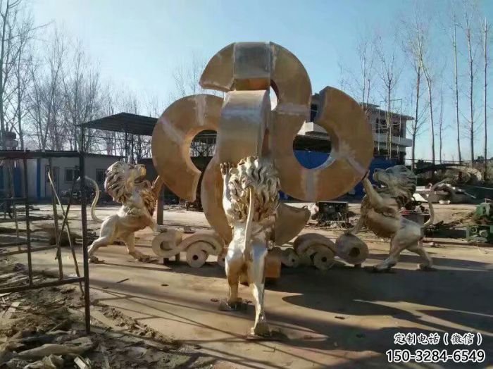 黃銅獅子雕塑承接，景觀雕塑，走獅雕塑供應(yīng)