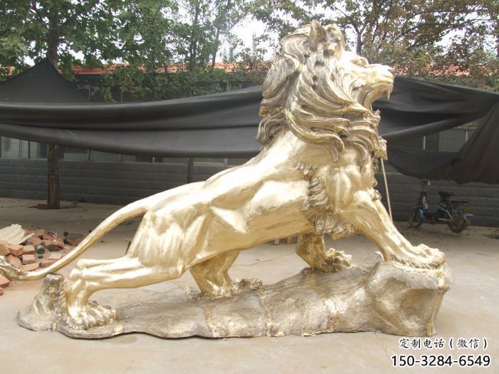 獅子雕塑通用，街頭雕塑，黃銅走獅雕塑標準