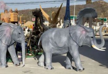 制造大象雕塑廠(chǎng)家，地標(biāo)擺件，仿真大象雕塑精選