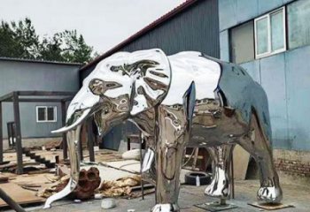 大型大象雕塑制作，動物小品，鏡面大象雕塑提供