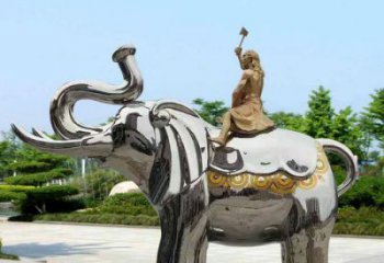景觀大象雕塑工程選用，美陳雕塑，鏡面大象雕塑展示