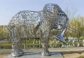大象雕塑承接，動物鏤空雕塑，鏤空大象雕塑定制