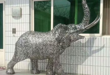 金屬大象雕塑選用，廣場雕塑，鏤空大象雕塑選用