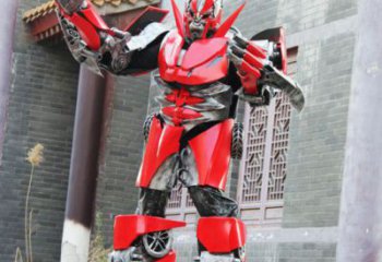 機(jī)甲紅蜘蛛。迪諾雕塑