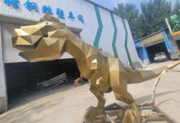 抽象恐龍雕塑供應(yīng)，花園小品，幾何恐龍雕塑制作廠家