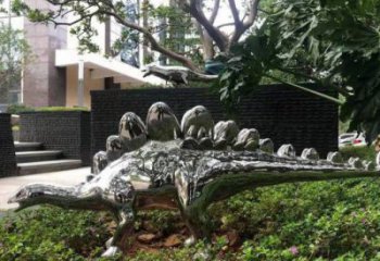 景觀恐龍雕塑廠家，拋光工藝，鏡面恐龍雕塑承接