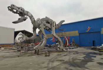 地產(chǎn)恐龍雕塑定做，城區(qū)小品，景觀恐龍骨架雕塑定價(jià)