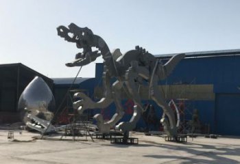 地產(chǎn)恐龍雕塑提供，露天雕塑，恐龍骨架雕塑生產(chǎn)