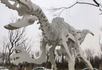 鏤空恐龍雕塑展品，金屬制作，恐龍骨架雕塑精品