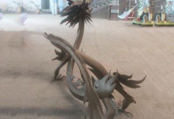 幾何恐龍雕塑供應(yīng)，城區(qū)小品，鐵藝恐龍雕塑制造商