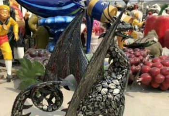 鐵藝恐龍雕塑制造商，室外軟裝，鐵藝恐龍雕塑制作