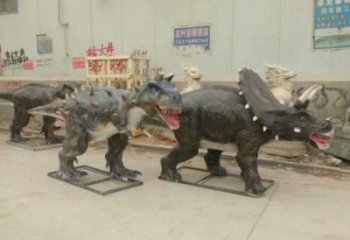 恐龍雕塑定制，小區(qū)雕塑，發(fā)聲恐龍雕塑提供