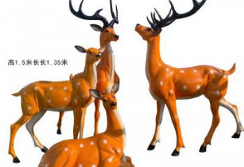 梅花鹿雕塑通用，街頭雕塑，玻璃鋼梅花鹿雕塑標(biāo)準(zhǔn)