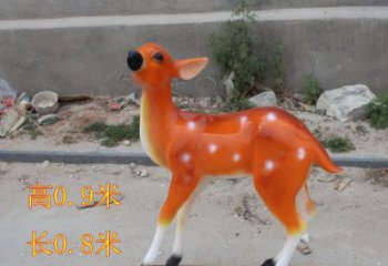 大型小鹿雕塑，彩繪工藝，玻璃鋼動物雕塑擺件
