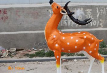 大型小鹿雕塑，彩繪工藝，玻璃鋼動物雕塑廠家