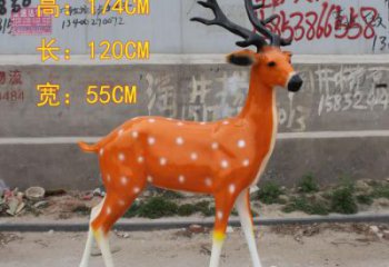 公園小鹿雕塑，彩繪工藝，玻璃鋼動物雕塑廠家