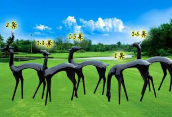 抽象小鹿雕塑專供，美陳雕塑，仿銅小鹿雕塑預(yù)定