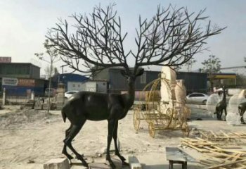 麋鹿雕塑通用，戶外雕塑，仿銅麋鹿雕塑供應