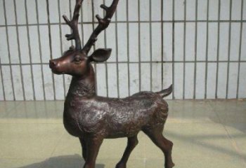 銅梅花鹿雕塑供給，街道標識，梅花鹿銅雕塑供應