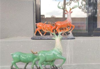銅小鹿雕塑優(yōu)選，陸地?cái)[件，景觀小鹿銅雕塑制作