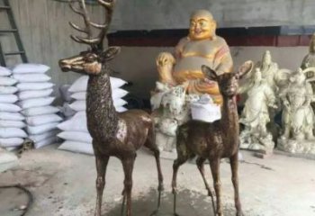 農(nóng)村馴鹿雕塑，鏤空海洋雕塑，抽象效果