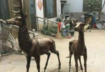 銅鹿雕塑，鑄銅動物雕塑