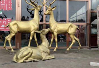 小區(qū)馴鹿雕塑，動物軟裝雕塑，抽象效果