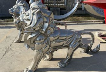 獅子雕塑工廠，鏡面拋光藝術(shù)，不銹鋼獅子雕塑供應