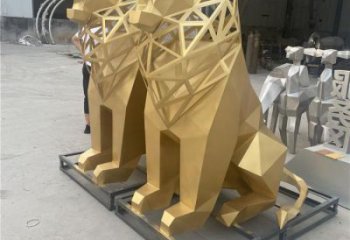 廣場獅子雕塑批發(fā)，動物系列，不銹鋼獅子雕塑制作