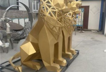 現(xiàn)代獅子雕塑定制，中式工藝，景觀不銹鋼獅子雕塑優(yōu)價(jià)