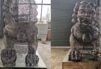 透雕獅子雕塑常用，鏤空概念，不銹鋼獅子雕塑展品