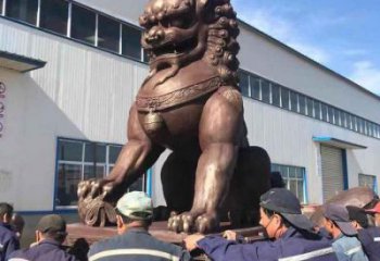 紅銅獅子雕塑供需，標識雕塑，景觀藝術蹲獅雕塑制造商