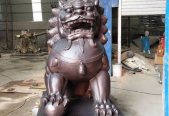紫銅獅子雕塑提供，露天雕塑，蹲獅雕塑生產(chǎn)承接