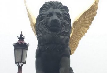 大型獅子雕塑制造商，戶外擺件，軟裝飛獅雕塑定制