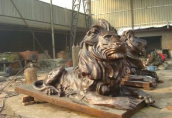 雕塑獅子景觀精選，中式工藝，園林趴獅雕塑供給