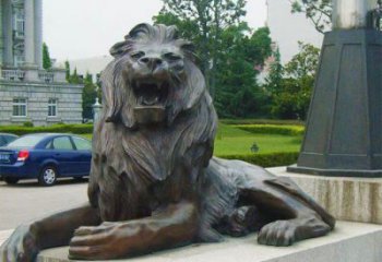 獅子雕塑定制，小區(qū)雕塑，建筑趴獅雕塑提供