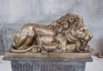 鑄銅獅子雕塑供求，景觀裝飾雕塑，戶外趴獅雕塑制造商