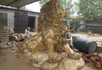 純銅仿古獅子雕塑，動物雕塑，大型走獅雕塑標(biāo)準(zhǔn)
