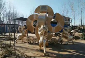 黃銅獅子雕塑承接，景觀雕塑，走獅雕塑供應(yīng)