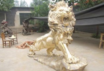 景區(qū)獅子雕塑觀賞型，公園小品，景觀走獅雕塑生產(chǎn)商