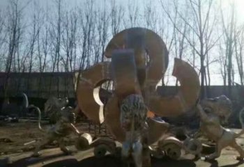 獅子雕塑選用，廣場雕塑，走獅雕塑制作